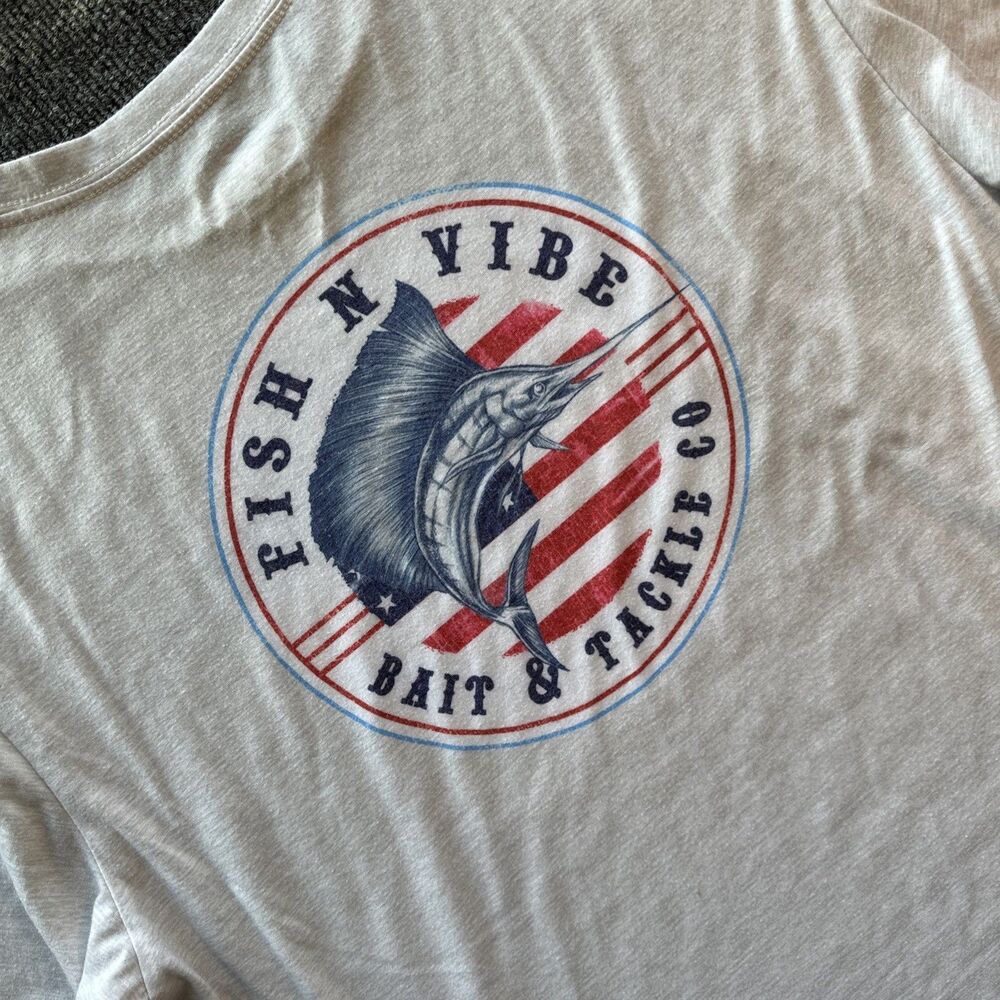 Fish N Vibe T Shirt Bait & Tackle Co. Men’s XL 46-48 Graphic Tee Short Sleeve
